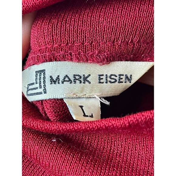 Vintage Mark Eisen Red Mock Neck Long Sleeve 100% Wool Sweater Women's Size L - Picture 5 of 7